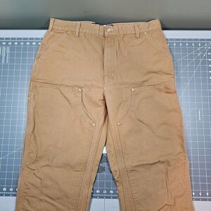 Carhartt Double Knee Pants 38x32 B01 Brown Baggy Front Loose Wide Leg Dungaree